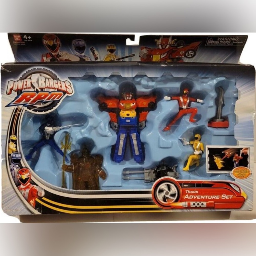New 2009 Bandai Power Rangers RPM Track Adventure Set With Red Ranger Attack